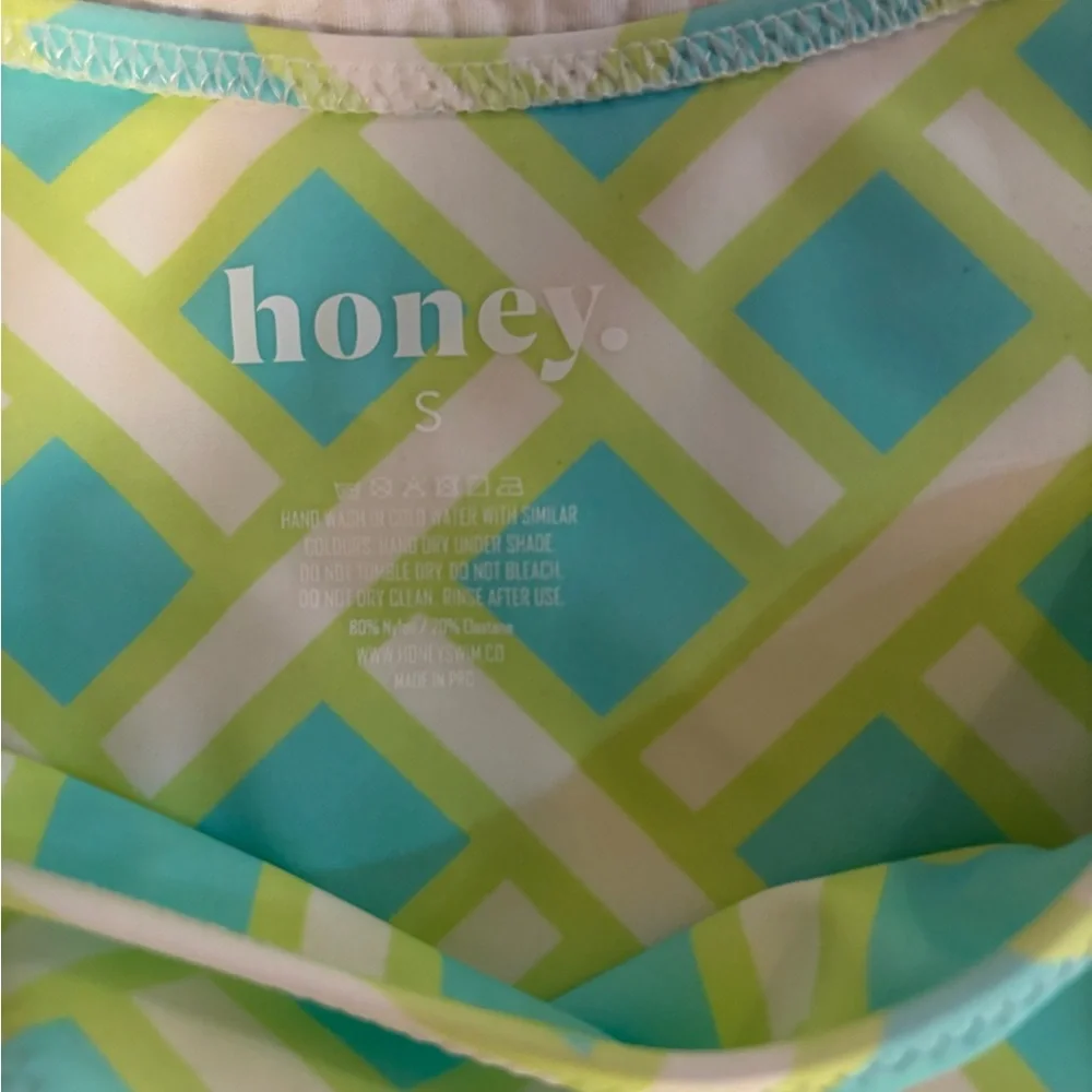 Honey Women's Geometric Bikini Set - Green and Blue - Picture 2 of 3